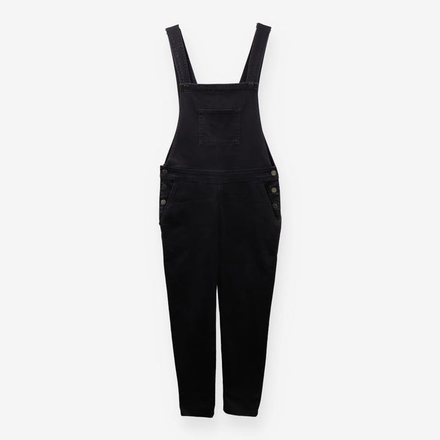 Full‑Length Denim Dungarees – Black/Grey Wash