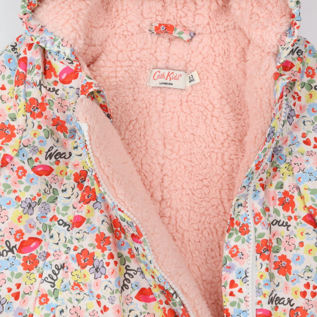 Pramsuit White with Multi Coloured Flowers