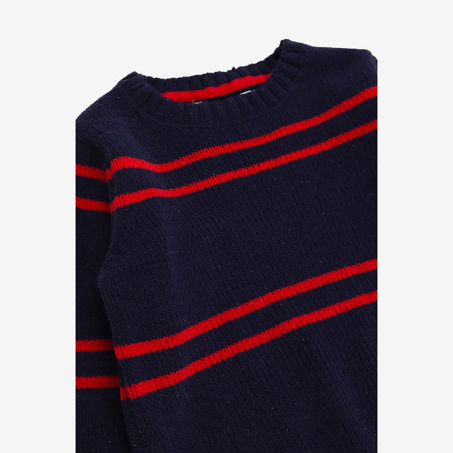 Sweater Navy Blue with Red Stripes