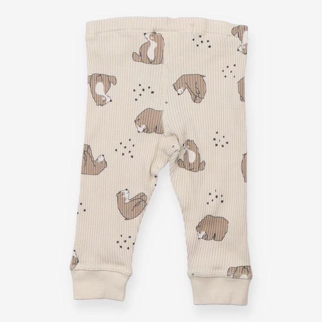 Leggings Ribbed Beige Lazy Bear