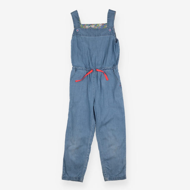 Light Denim Dungaree with Neon Pink String