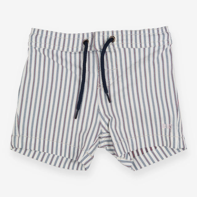 Swim shorts stripe with blue tie