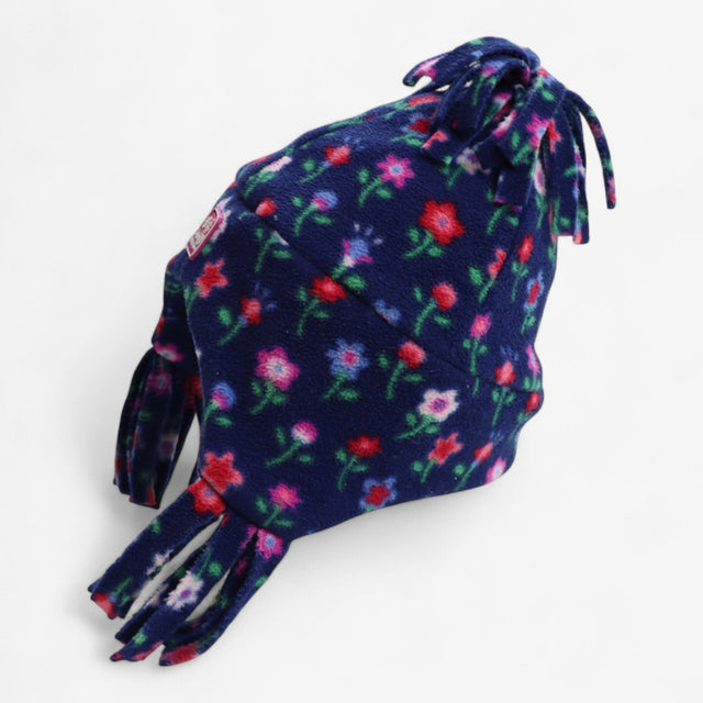 Hat Floral Fleece Blue