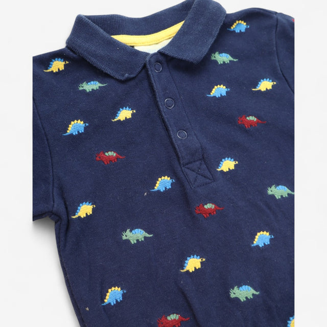 Bodysuit navy embroidered dinosaurs