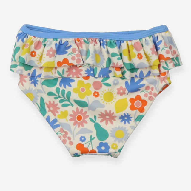 Bikini Bottom Frill Cream with Blue Waistband Flow