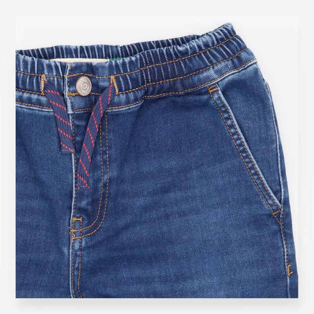 Denim Jeans with Striped Drawstring