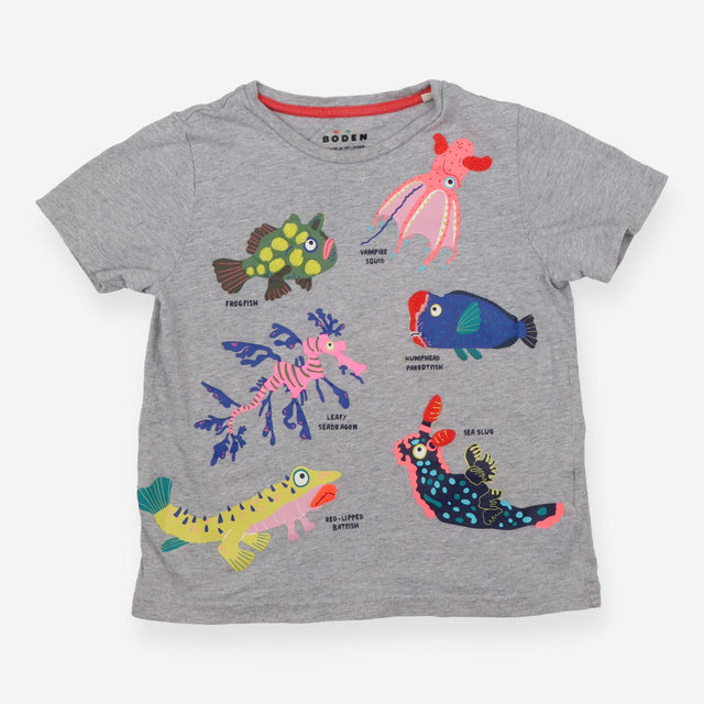 Tee grey sea creatures SS