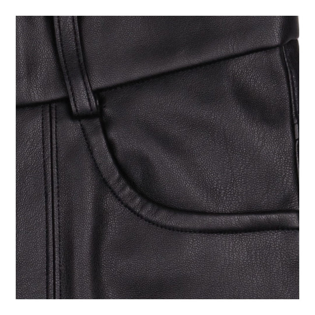 Trousers Black Faux Leather High Waisted Slim Leg
