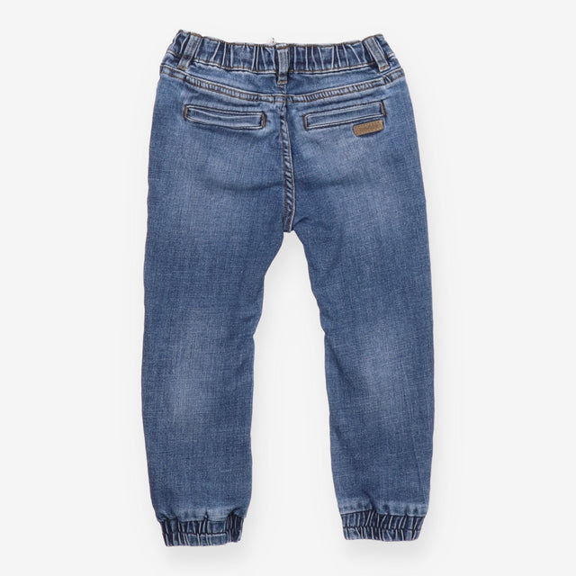 Trousers blue denim with drawstring
