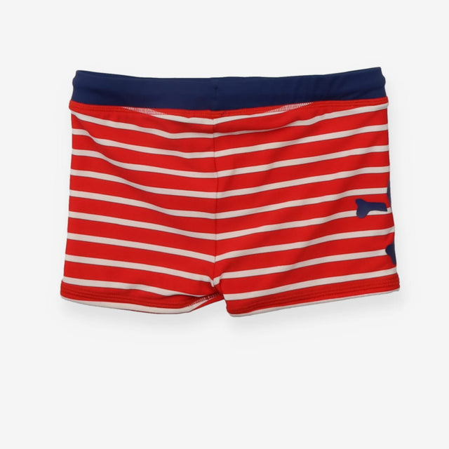 Swim Shorts Red Stripe Blue Waistband Skull and Cr