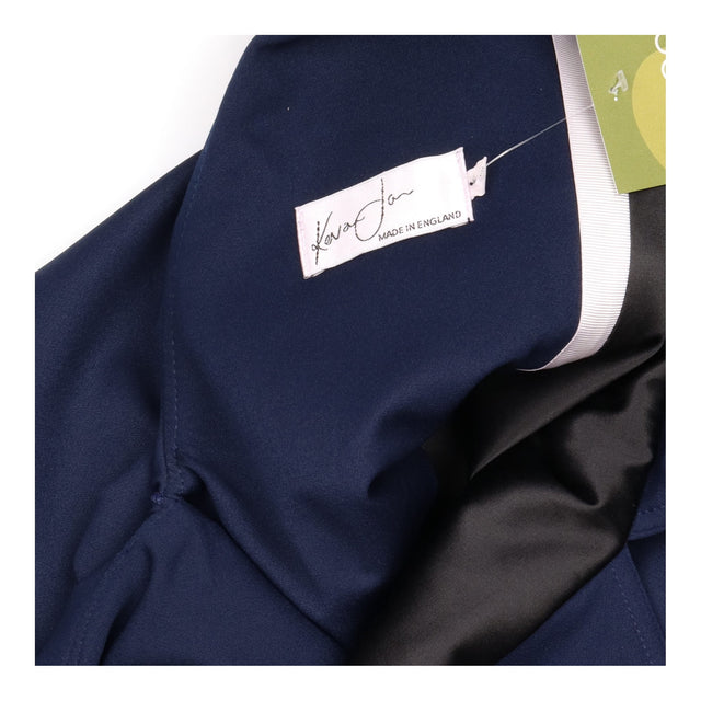 Navy V Neck Cape Overlay Occasion Dress