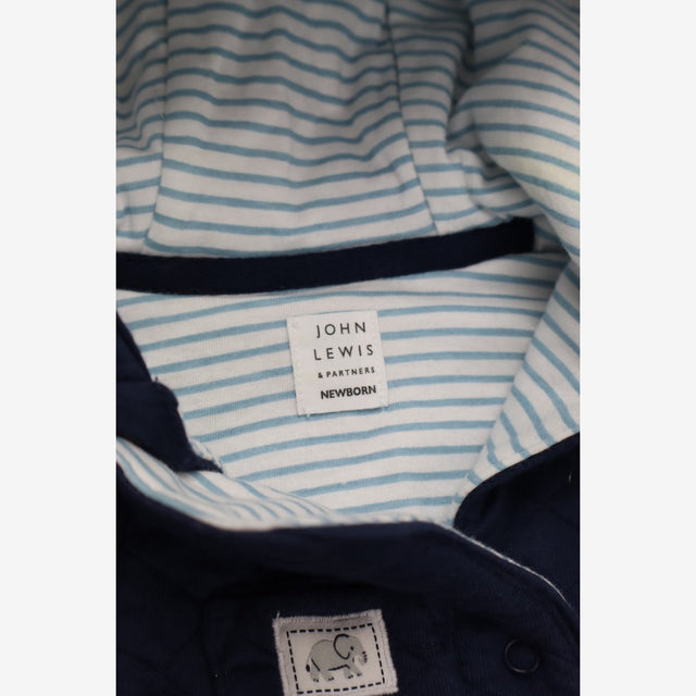 Pramsuit Blue Quilted with Elephant