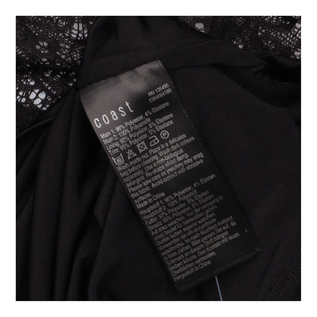 Top Black Lace Panel Short Sleeve Round Neck