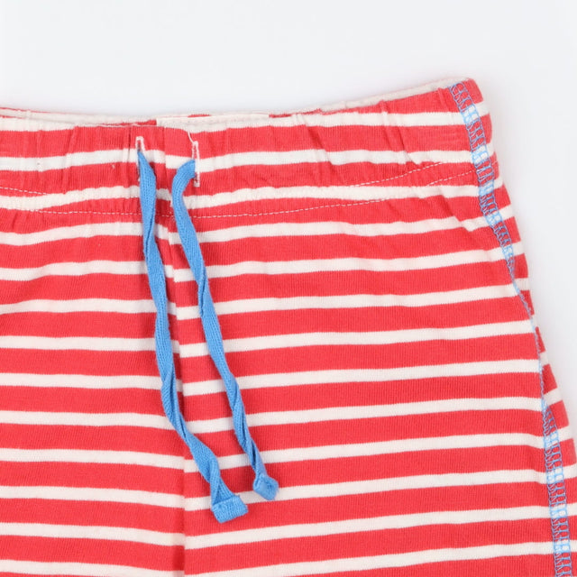 Jersey shorts red and white with blue tie waist