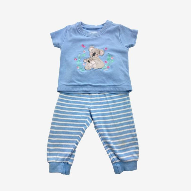 Blue and White Stripe Koala Pyjamas