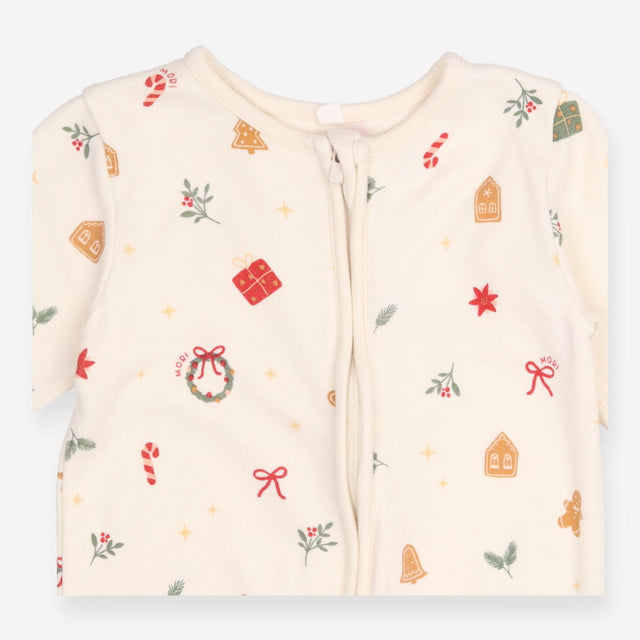 Christmas Footless Sleepsuit Cream