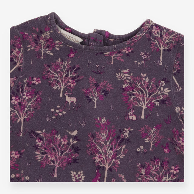 Dress long sleeved forest purple