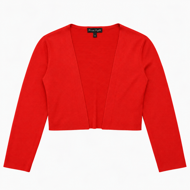 Cropped Bolero Red Open Front