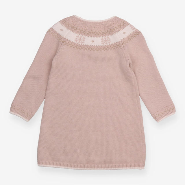 Knit Cable Dress Light Lilac with Fairisle and Met
