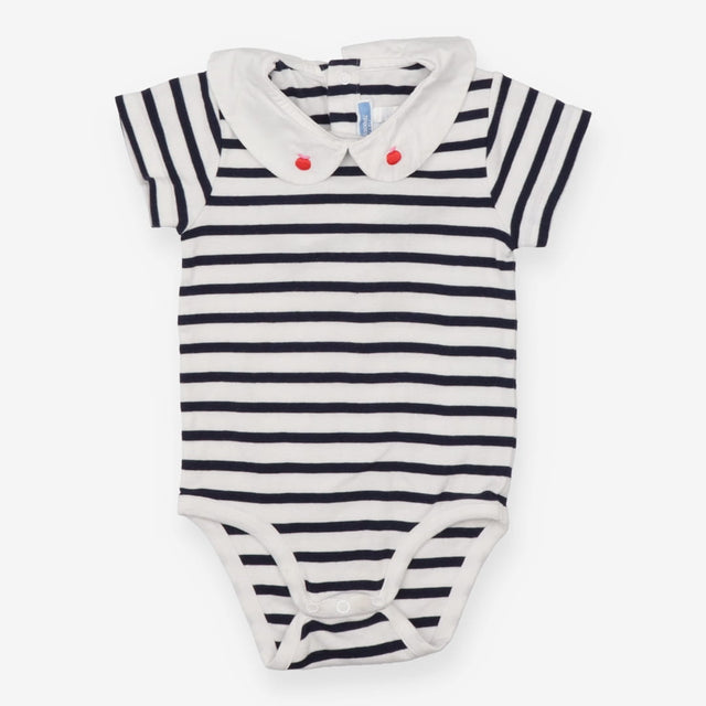 Striped Bodysuit Apple Stitching