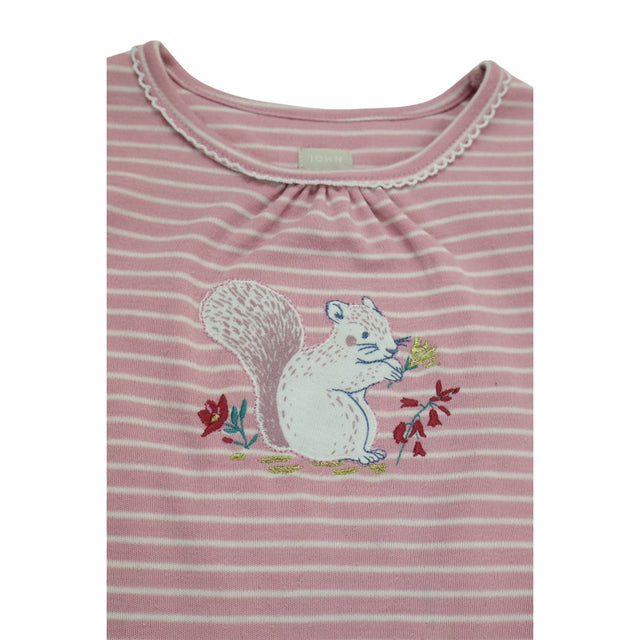 Nightdress pink striped squirrel