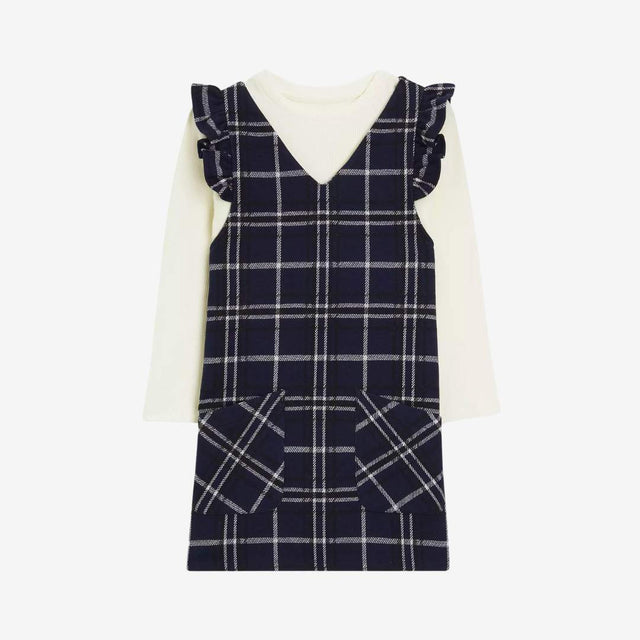 Blue Tartan Dress & Top Set