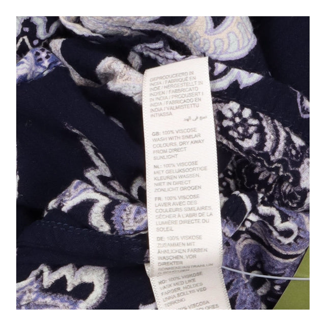 Paisley Floral Tiered Viscose Maxi Skirt Navy Blue