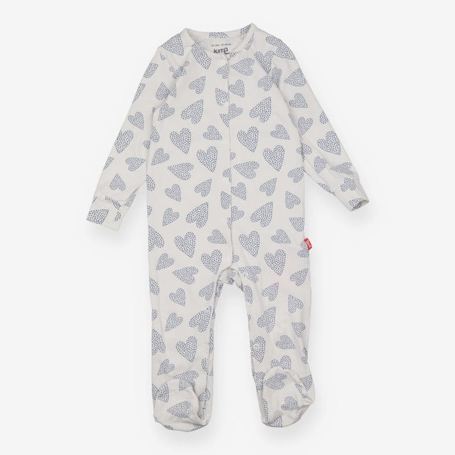 White Sleepsuit Spotty Hearts