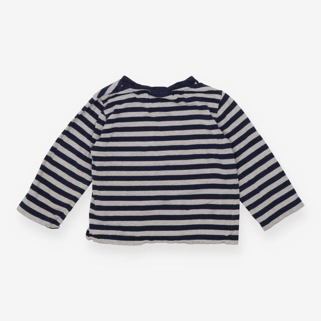 Tee LS blue grey stripe