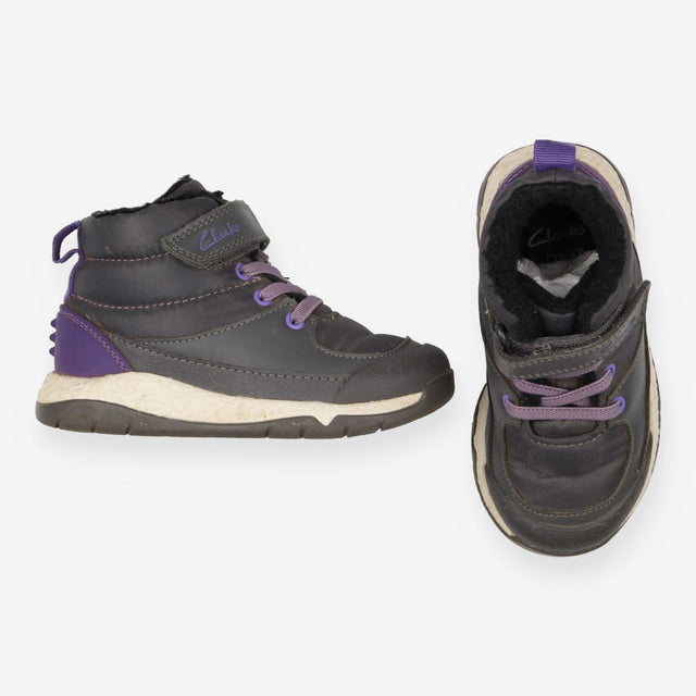 Winter Boots Grey and Purple with Fleece lining