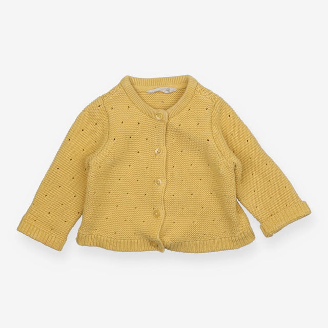 Yellow Knit Cardigan Yellow Buttons