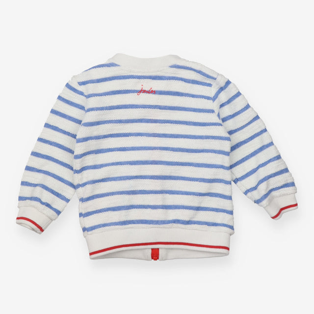 White and Blue Stripe Knit Jacket