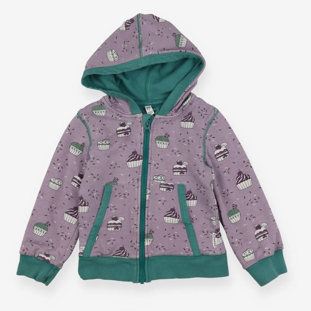 Hoodie Zipped Purple and Green Cupcake
