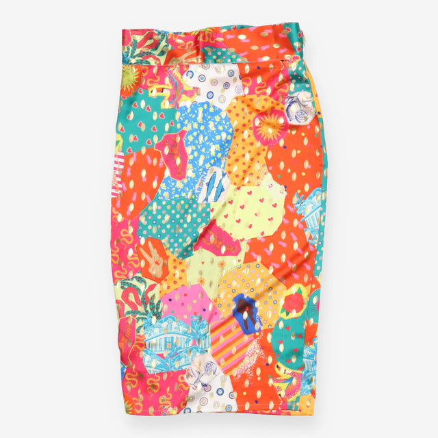Dressed Bizarre Wrap Midi Skirt Printed Statement