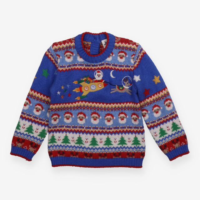 Festive knit sweater santa rocket sleigh