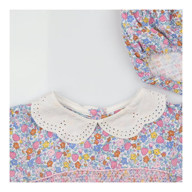 Dress Strawberry Ditsy White Collar with Bloomers