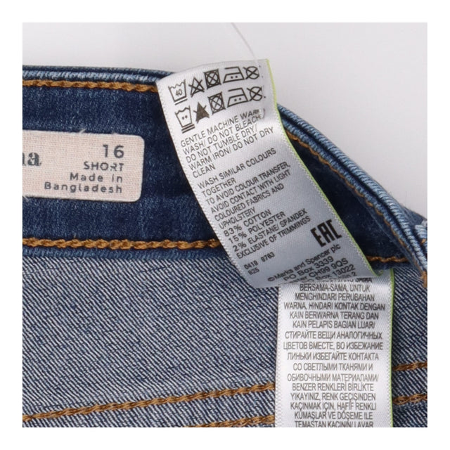 Straight Jeans Mid Blue Stretch Short Length