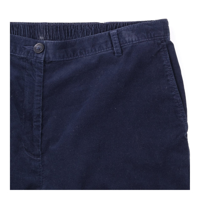 High Rise Straight Leg Corduroy Trousers Navy Blue