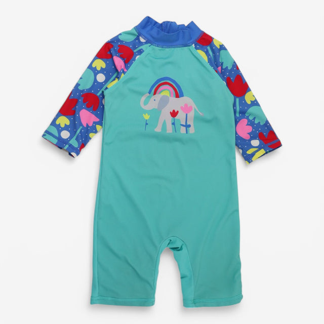 Swimsuit Turquoise with Rainbow Elephant