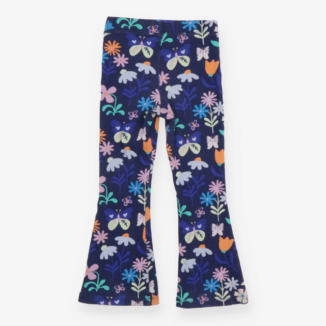 Leggings navy rib flowers