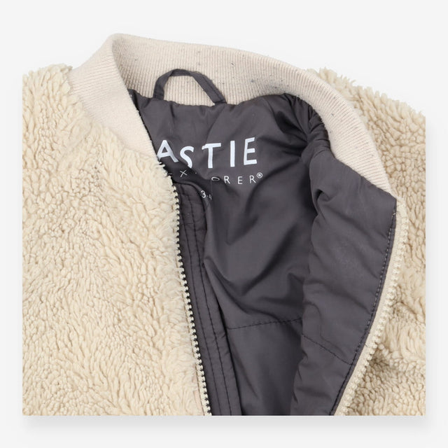 Sherpa Bomber - Cream with Grey Lining