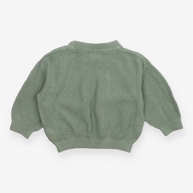 Jumper Knit Green with Shoulder Buttons