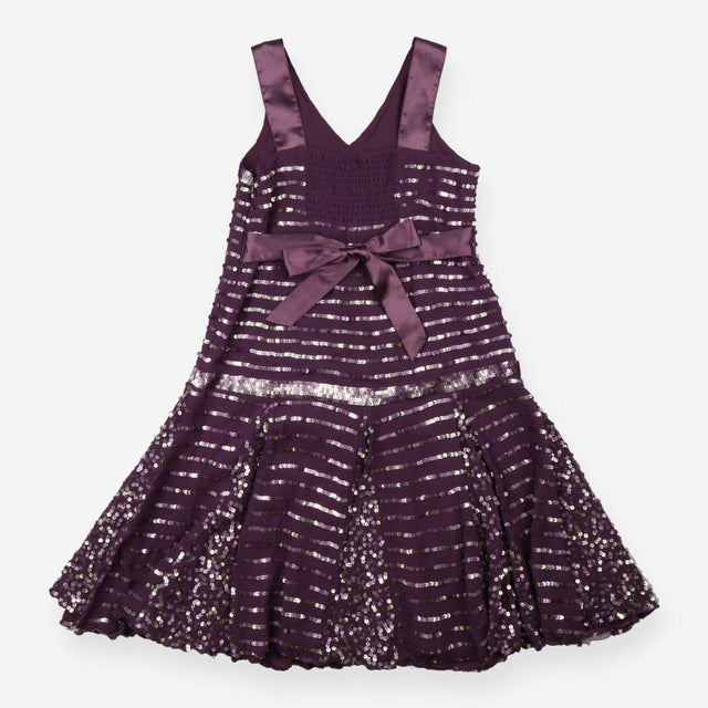 V-neck Dress purple sequins floaty