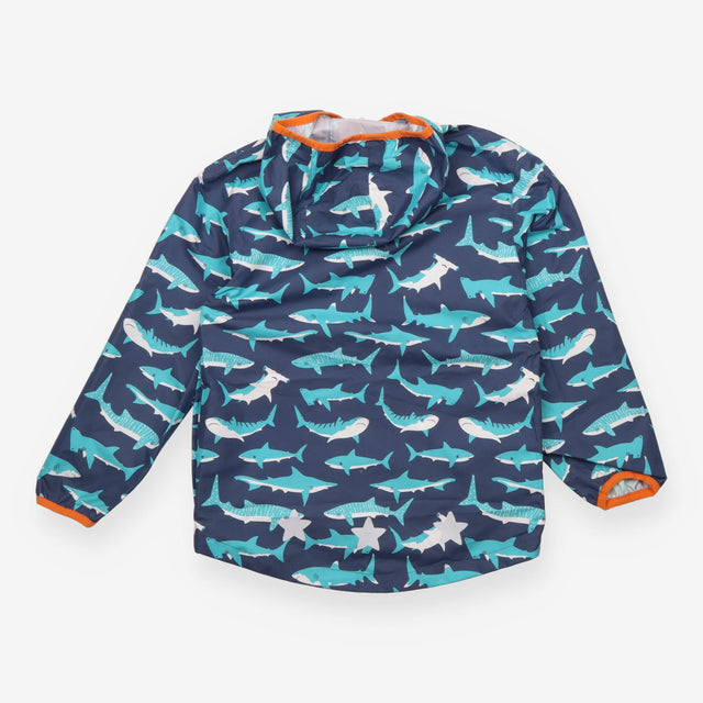 Lightweight Raincoat Navy with Sharks