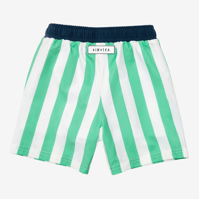 Spike the dino stripe green swim trunks