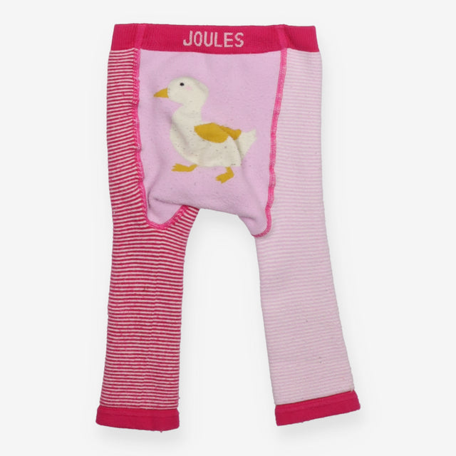 Knit leggings pink stripe duck