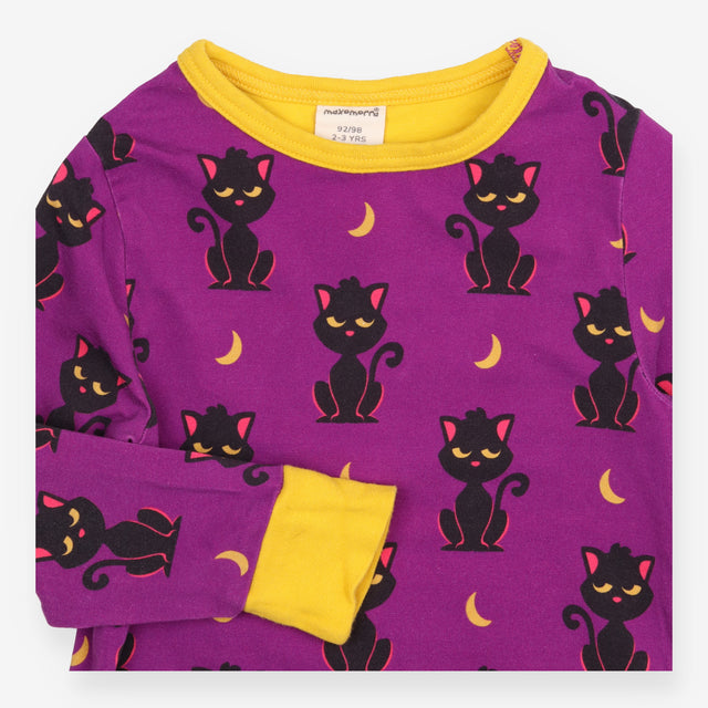 T-Shirt Long Sleeve Purple Midnight Cats