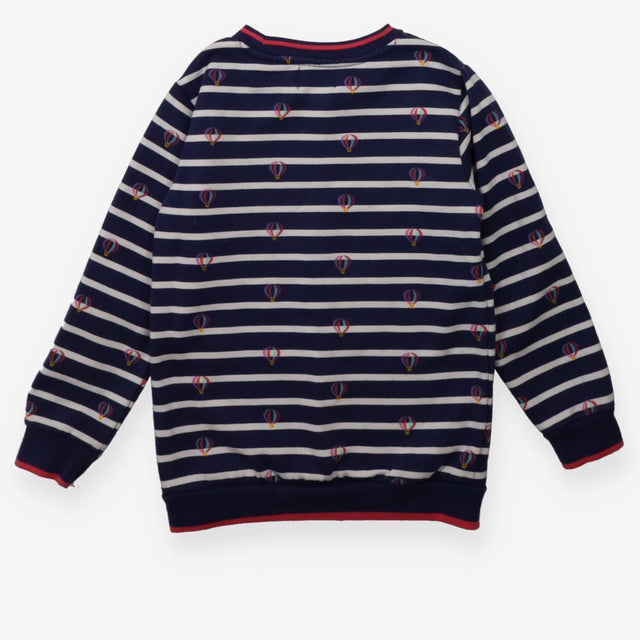 Sweater navy stripe hot air balloons