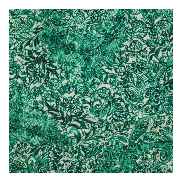 Green Cream Paisley Printed Tiered Maxi Skirt