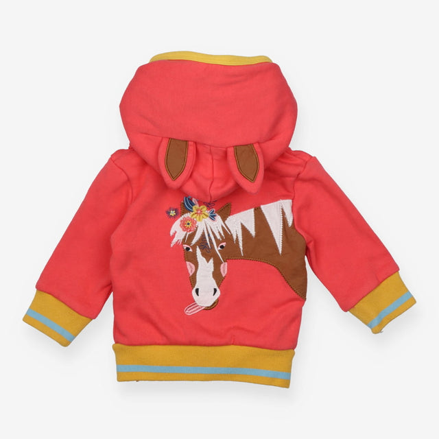 Peach Pink Zip Horse Hoodie